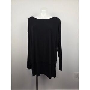 Seraphine Maternity Nursing Tunic Top Dress Womens‎ Large Black Long Sleeve